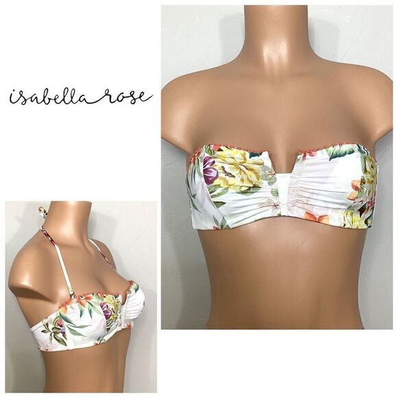 New. Isabella Rose floral bandeau bikini top. Retails $80. Small - Picture 1 of 8